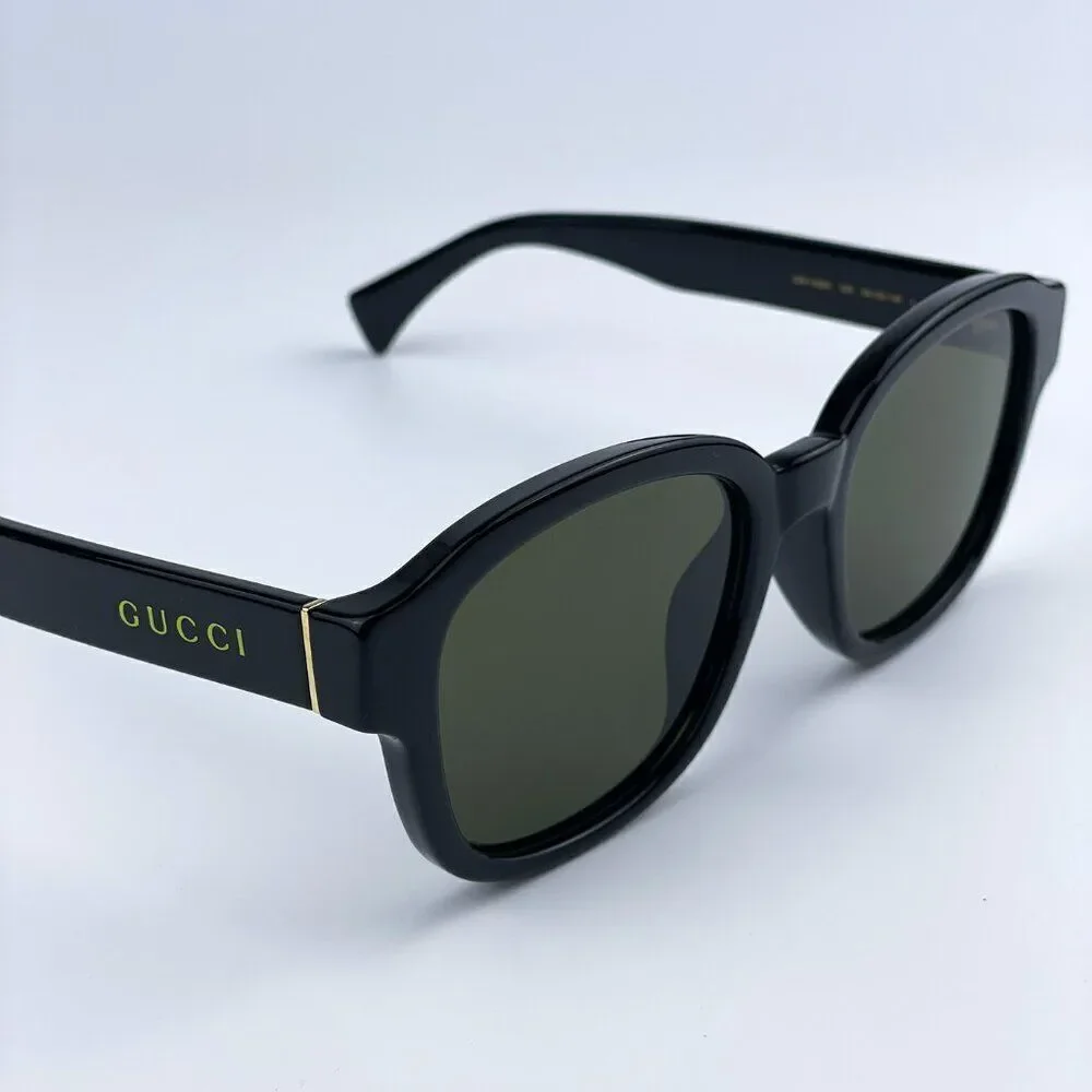 SALE! NEW Gucci GG1140SK 002 Black Green Square Unisex Sunglasses